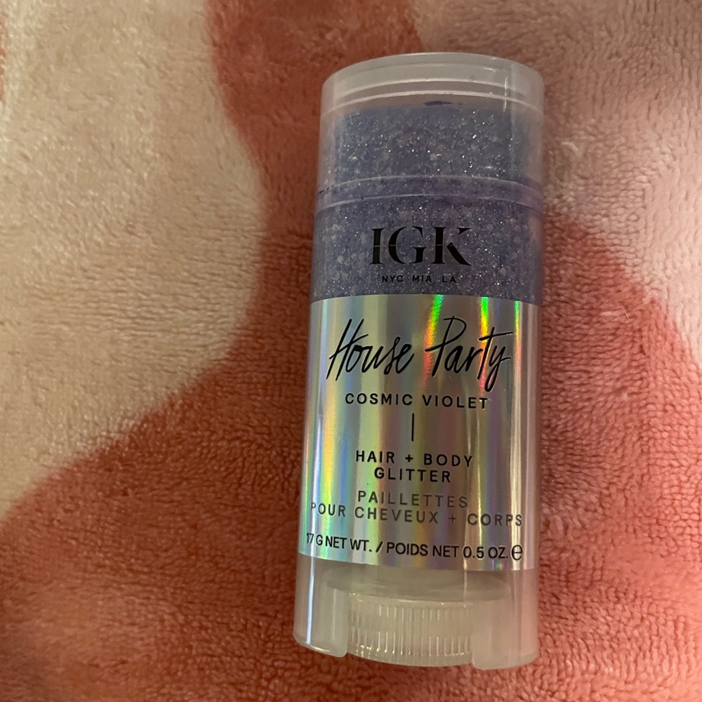 IGK House Party Hair & Body Glitter Stick in Cosmic Violet